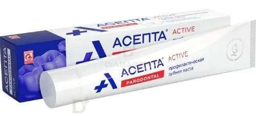 Зубная паста профилактическая АСЕПТА, без сахара, 75 мл.