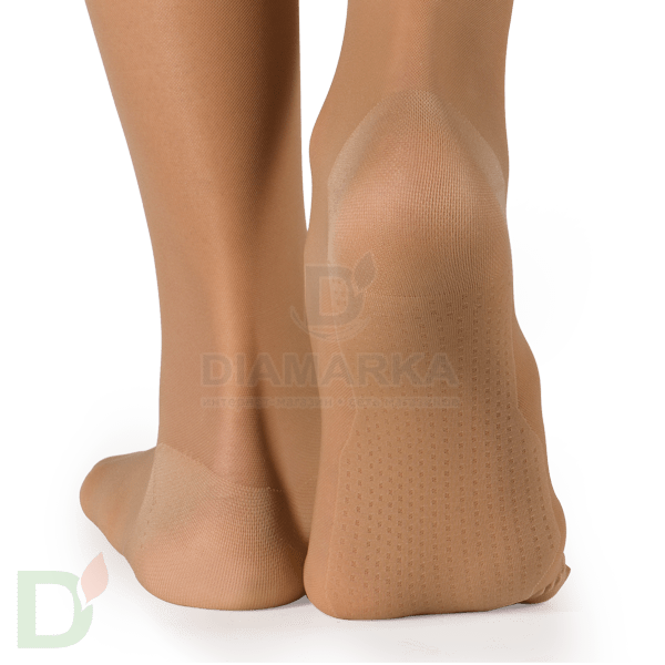 Колготки компрессионные прозрачные JW-321, 2 класс компрессии, Бежевые / Черные