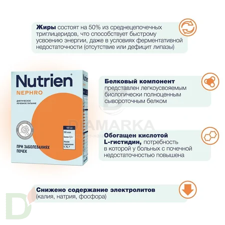Смесь для питания Nutrien Nephro, сухая, 350 гр