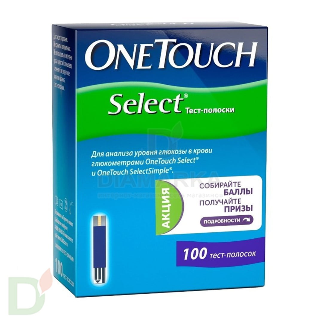 Тест-полоски Ван Тач Селект (OneTouch Select) № 100