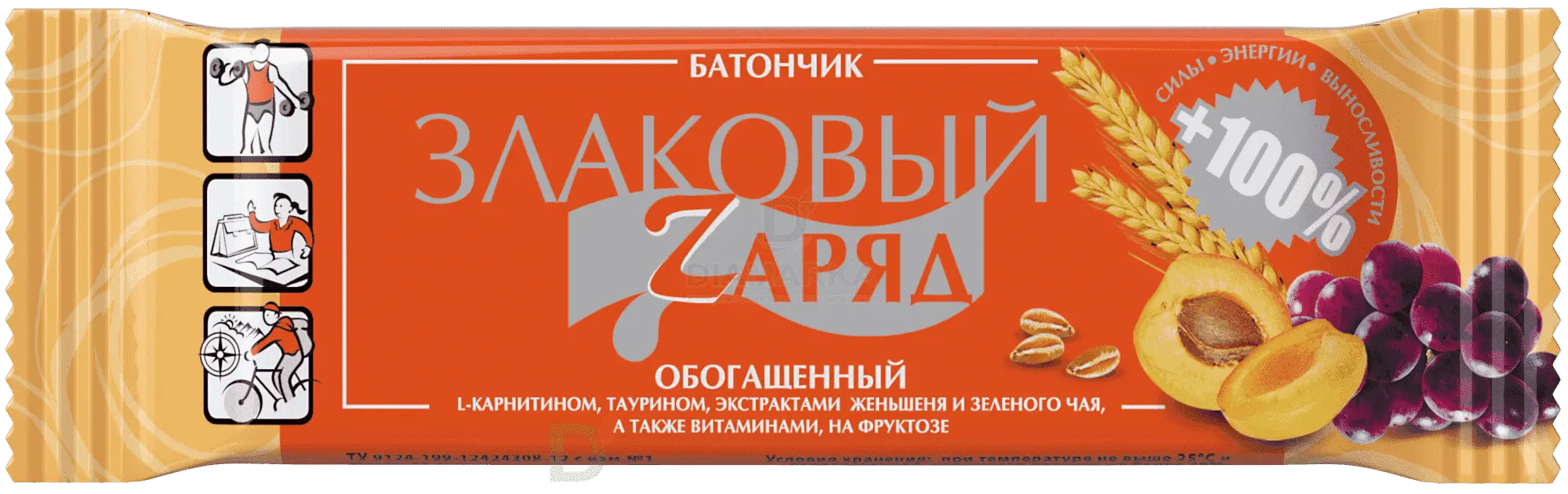 Батончик на фруктозе «Злаковый Zаряд» в интернет-магазине